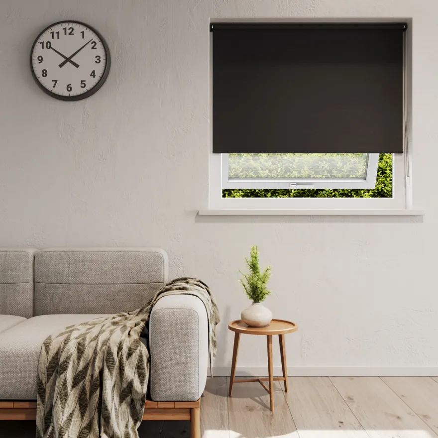 Rullegardin lysdæmpende sort 160 x 170 cm