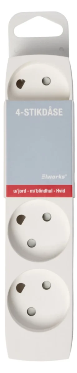 4-Stikdåse hvid - Elworks